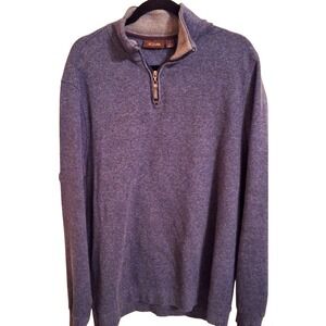 Tasso Elba XL Pullover Cotton Sweater Blue and Gray Men's‎ Date Night Casual